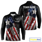 Texas Flag Grunge Golf Polo Shirt Custom US Flag Patriotic Golf Tournament Shirts