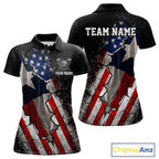Texas Flag Grunge Golf Polo Shirt Custom US Flag Patriotic Golf Tournament Shirts