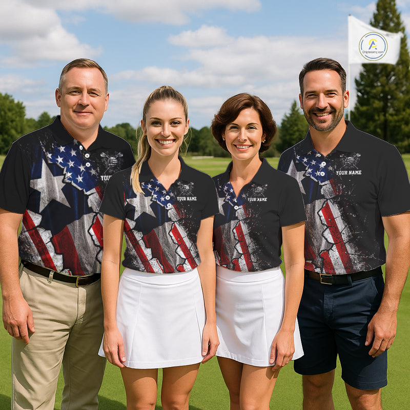 Texas Flag Grunge Golf Polo Shirt Custom US Flag Patriotic Golf Tournament Shirts