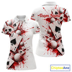 White & Red Poker Golf Polo Shirt Custom Name Splatter Poker Golf Top For Team, Golfer Gifts