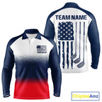 Golf Polo Shirts Us Flag Custom Red, White And Blue Golf Team Patriotic Golf Clothings