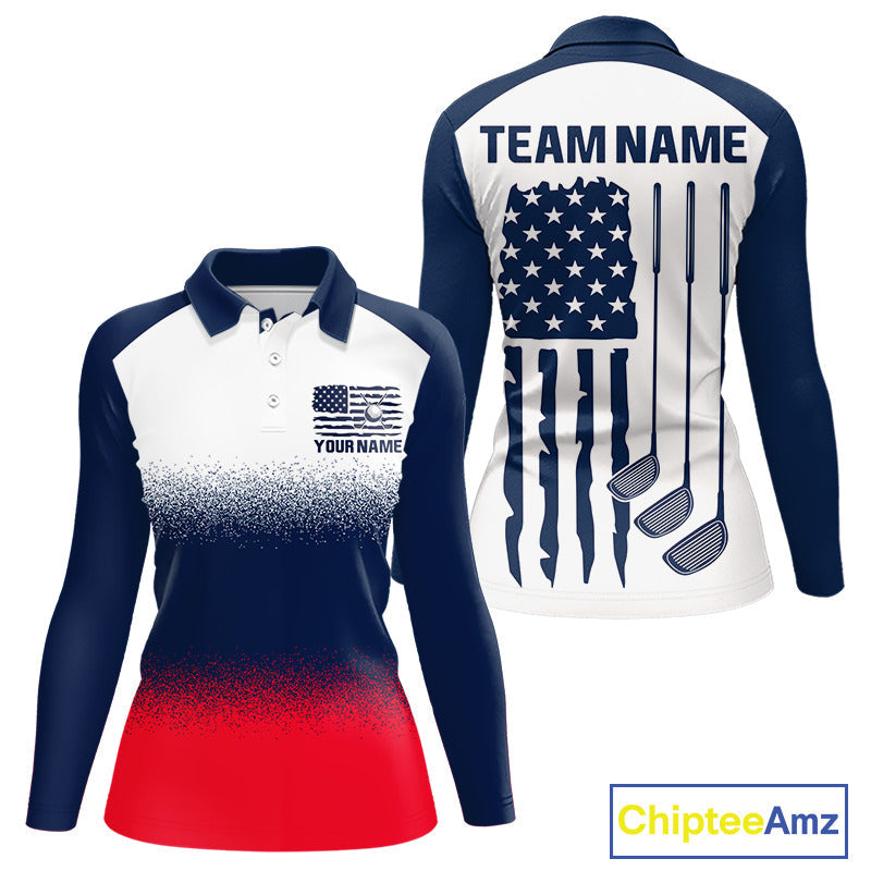 Golf Sleeveless Polo Shirts Us Flag Custom Red, White And Blue Golf Team Patriotic Golf Clothings
