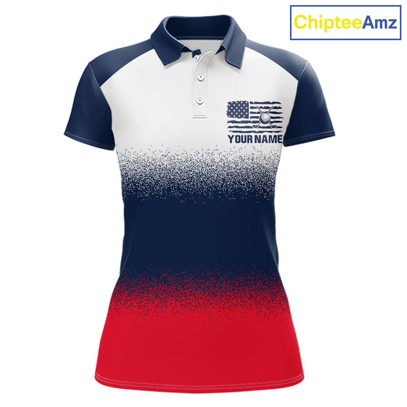 Golf Sleeveless Polo Shirts Us Flag Custom Red, White And Blue Golf Team Patriotic Golf Clothings