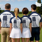 Golf Polo Shirts Us Flag Custom Red, White And Blue Golf Team Patriotic Golf Clothings