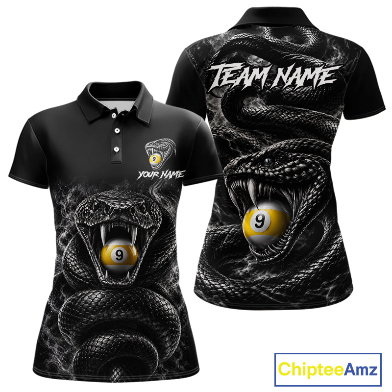 Grey Smokes Cobra Billiard Pool Jersey Polo & 1/4-Zip Custom Cobra 9 Ball Billiard Shirt