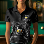 Grey Smokes Cobra Billiard Pool Jersey Polo & 1/4-Zip Custom Cobra 9 Ball Billiard Shirt