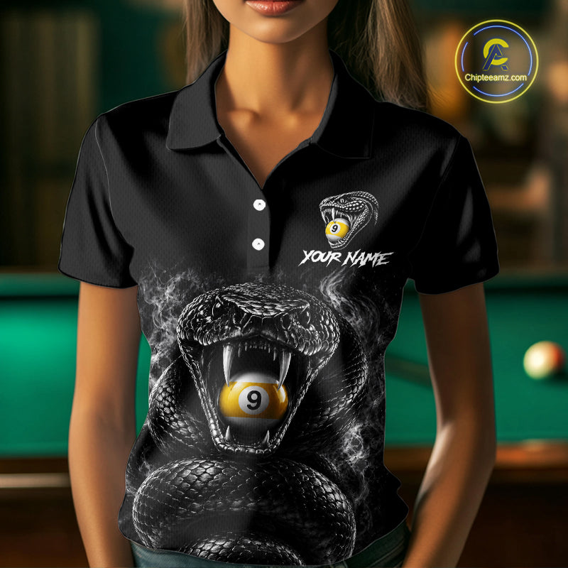 Grey Smokes Cobra Billiard Pool Jersey Polo & 1/4-Zip Custom Cobra 9 Ball Billiard Shirt