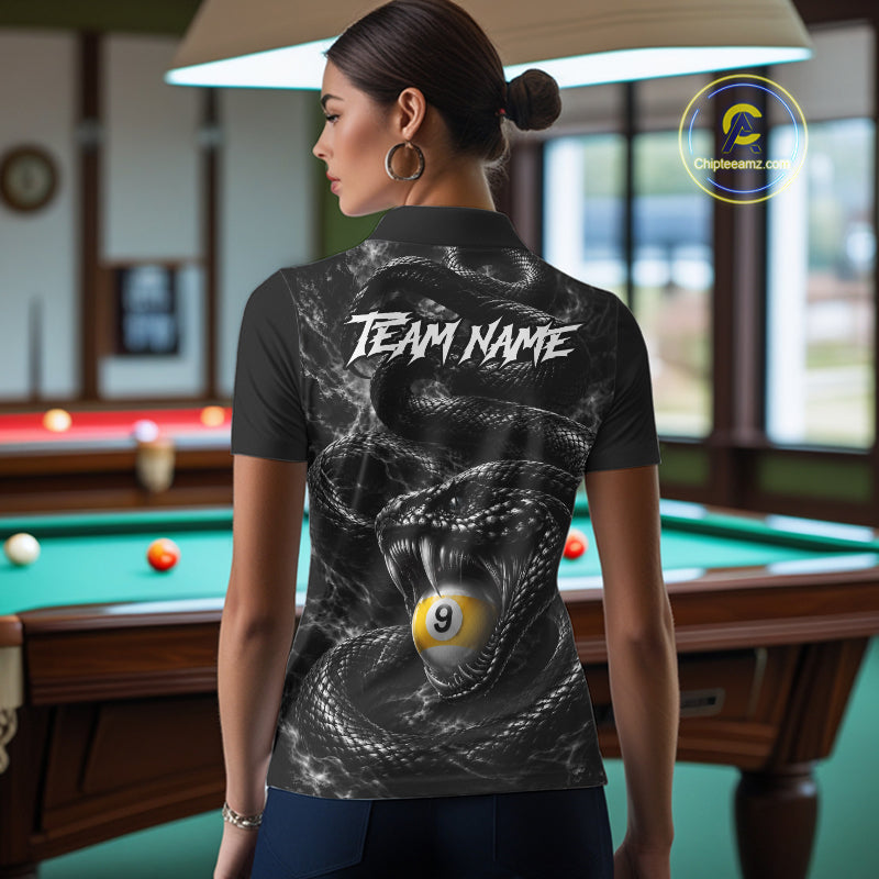 Grey Smokes Cobra Billiard Pool Jersey Polo & 1/4-Zip Custom Cobra 9 Ball Billiard Shirt