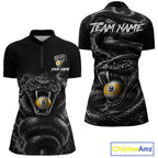 Grey Smokes Cobra Billiard Pool Jersey Polo & 1/4-Zip Custom Cobra 9 Ball Billiard Shirt