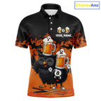 Halloween Pool Billiard Team Shirts Custom Funny Beer Owl & 8 Ball Pool Jersey