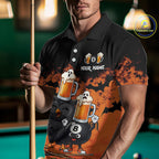 Halloween Pool Billiard Team Shirts Custom Funny Beer Owl & 8 Ball Pool Jersey