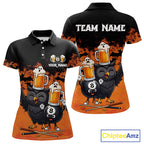 Halloween Pool Billiard Team Shirts Custom Funny Beer Owl & 8 Ball Pool Jersey
