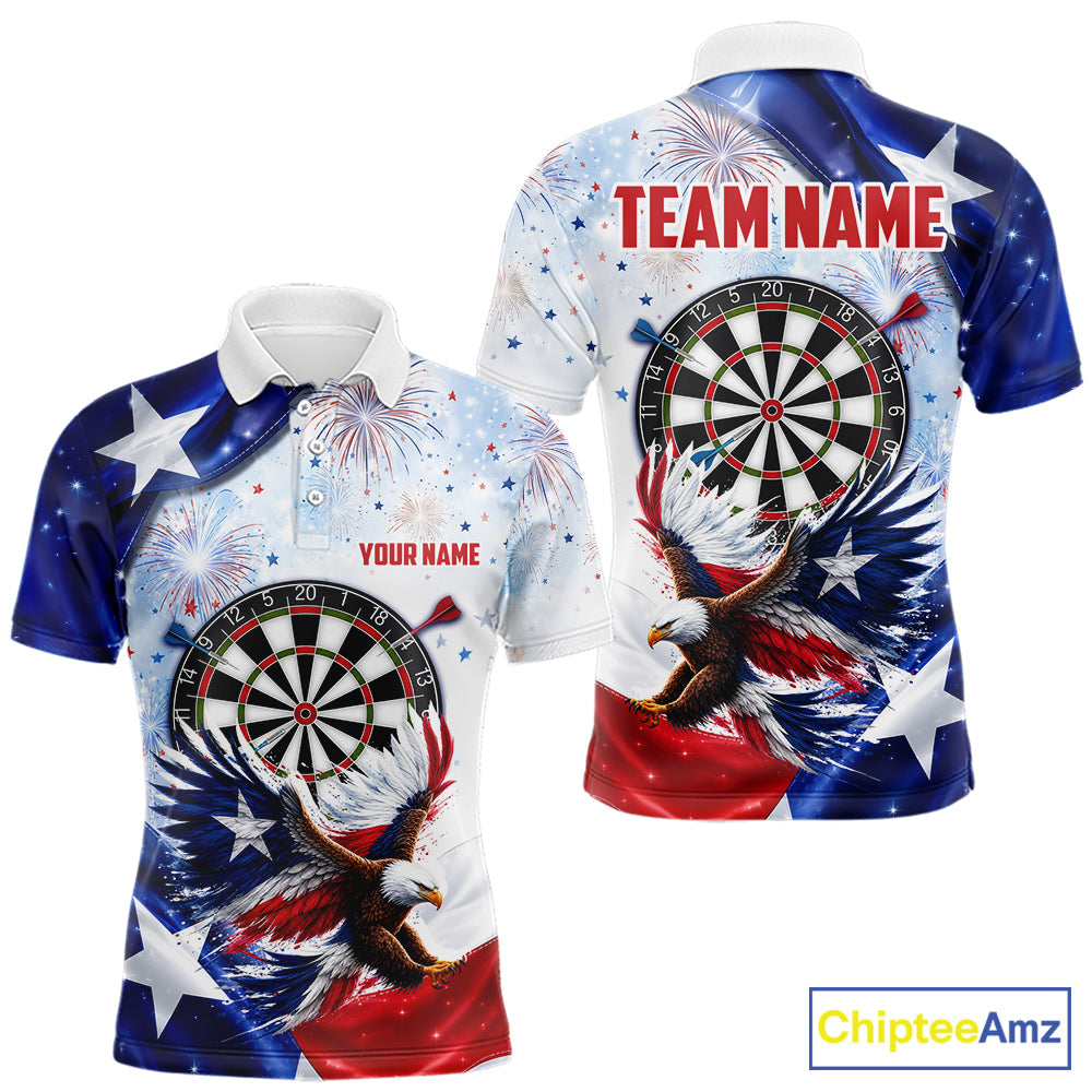 Texas Flag Eagle Darts Polo & 1/4-Zip Shirts Patriotic Custom Dart Tournament Jerseys