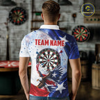 Texas Flag Eagle Darts Polo & 1/4-Zip Shirts Patriotic Custom Dart Tournament Jerseys