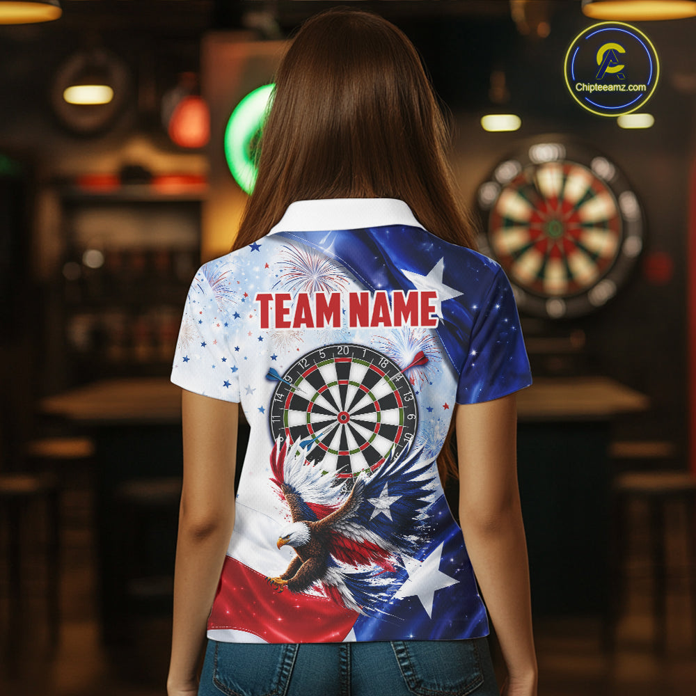 Texas Flag Eagle Darts Polo & 1/4-Zip Shirts Patriotic Custom Dart Tournament Jerseys