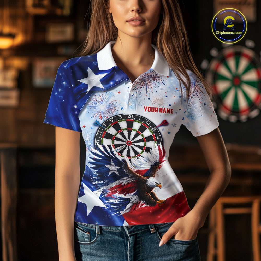 Texas Flag Eagle Darts Polo & 1/4-Zip Shirts Patriotic Custom Dart Tournament Jerseys