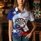 Texas Flag Eagle Darts Polo & 1/4-Zip Shirts Patriotic Custom Dart Tournament Jerseys