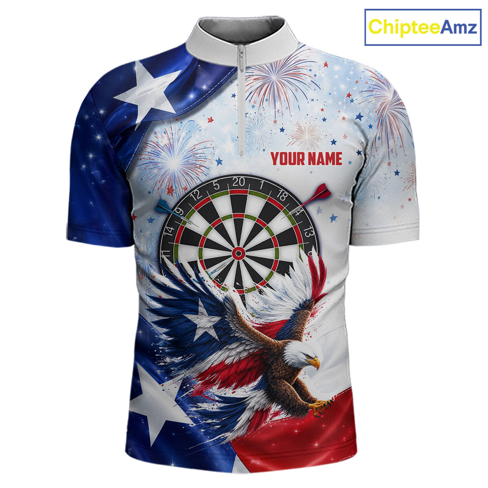 Texas Flag Eagle Darts Polo & 1/4-Zip Shirts Patriotic Custom Dart Tournament Jerseys