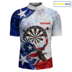 Texas Flag Eagle Darts Polo & 1/4-Zip Shirts Patriotic Custom Dart Tournament Jerseys
