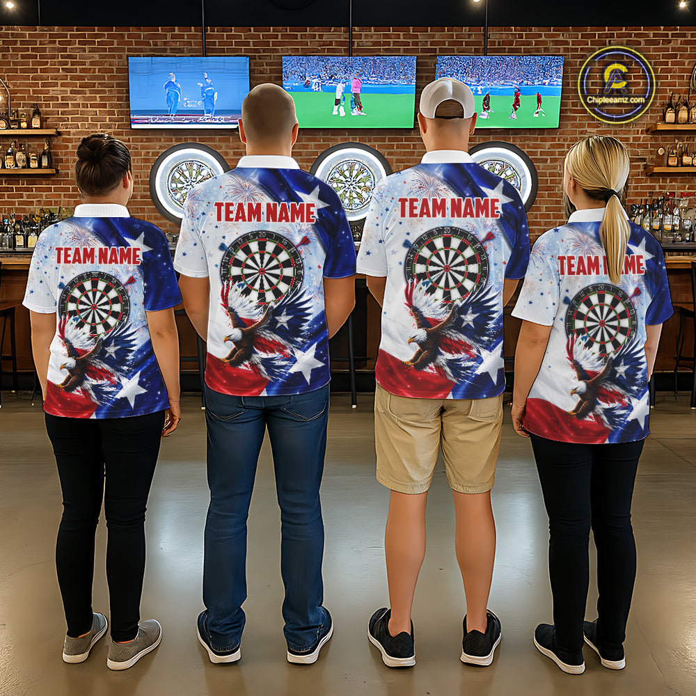 Texas Flag Eagle Darts Polo & 1/4-Zip Shirts Patriotic Custom Dart Tournament Jerseys