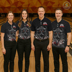 Funny Bowling Polo 1/4-Zip Shirt Angry Bull Bowling Jersey Custom Bowling Tournament Shirt
