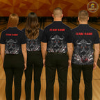 Funny Bowling Polo 1/4-Zip Shirt Angry Bull Bowling Jersey Custom Bowling Tournament Shirt