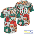 Custom Colorful Funny Christmas Baseball Shirt Xmas Tree Baseball Team Jerseys