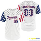 Custom Blue Red American Flag Baseball Shirt Patriotic Baseball Jerseys
