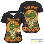 Custom Crocodile Pumpkin Halloween Baseball Jerseys Funny Baseball Jerseys