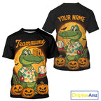 Custom Crocodile Pumpkin Halloween Baseball Jerseys Funny Baseball Jerseys
