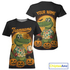 Custom Crocodile Pumpkin Halloween Baseball Jerseys Funny Baseball Jerseys