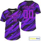 Custom Black And Purple Baseball Jerseys Baseball Tournament Jerseys