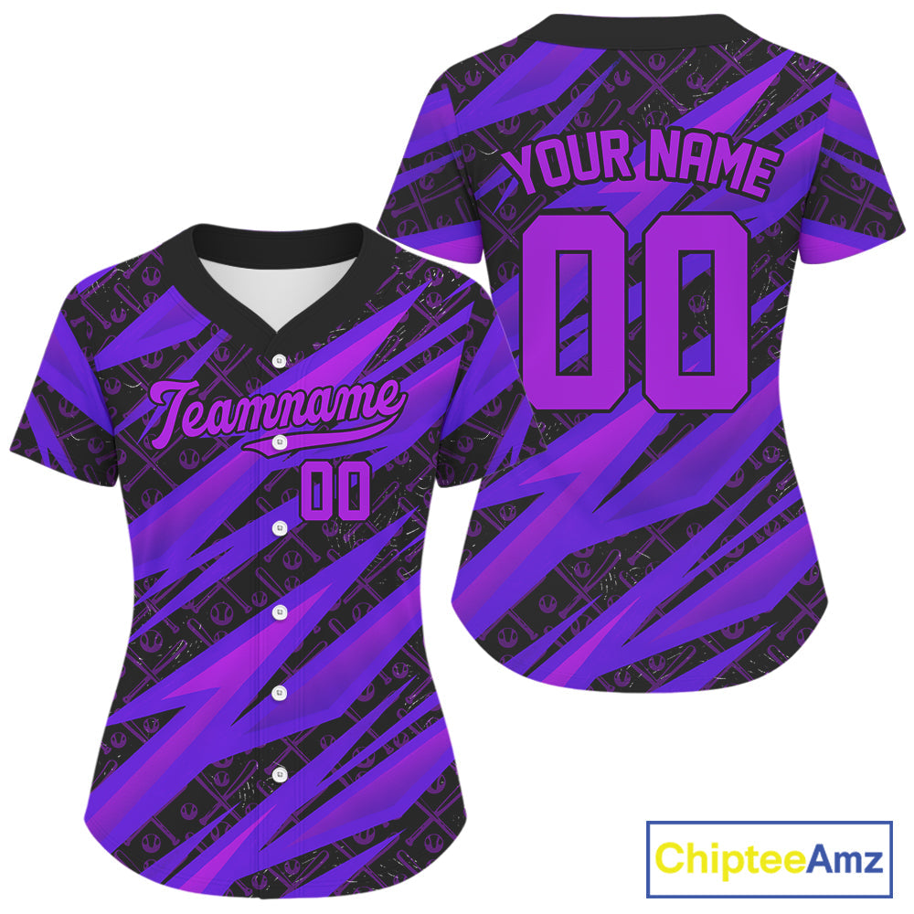 Custom Black And Purple Baseball Jerseys Baseball Tournament Jerseys