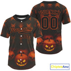 Custom Orange Halloween Pumpkin Baseball Shirt Baseball Tournament Jerseys