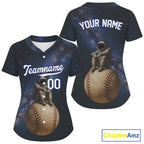 Custom Blue Galaxy Astronaut Baseball Shirt Outfits Funny Baseball Jerseys