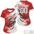 Custom White And Red Scracked Baseball Ball Shirt Fire Flames Baseball Jerseys