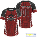 Custom Black Camoflage And Red Grunge Baseball Shirt Baseball Uniform Jerseys