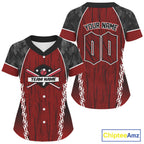 Custom Black Camoflage And Red Grunge Baseball Shirt Baseball Uniform Jerseys