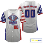 Custom USA Flag Patriotic Baseball Shirt Outfits Blue Red Baseball Jerseys