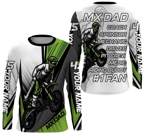 MX Dad Riding Jersey UV Personalized Biker Dad Shirt Motocross Racing Father's Day Gift for Dad Rider