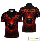 Red Flame Demon Bowling Ball Shirt Custom Bowling Team Jersey