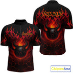 Red Flame Demon Bowling Ball Shirt Custom Bowling Team Jersey