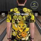 Custom Funny Bee Bowling Shirts 3D Bowling League Jersey Polo & Quarter-Zip