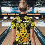 Custom Funny Bee Bowling Shirts 3D Bowling League Jersey Polo & Quarter-Zip