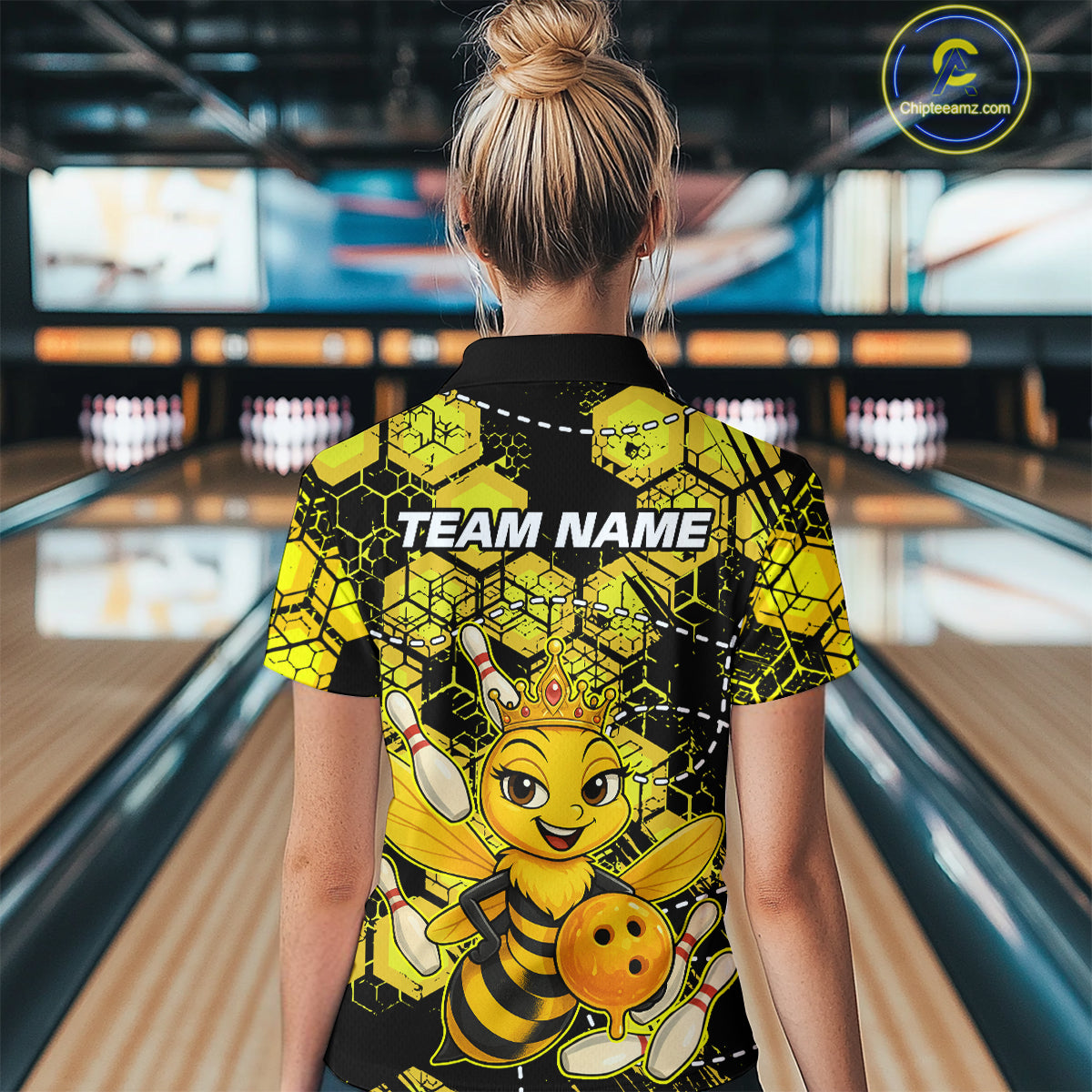 Custom Funny Bee Bowling Shirts 3D Bowling League Jersey Polo & Quarter-Zip