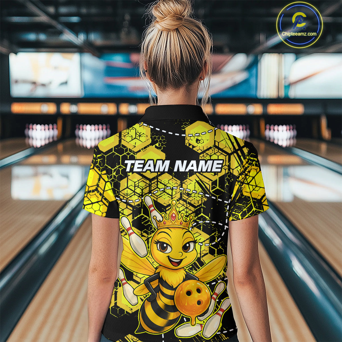 Custom Funny Bee Bowling Shirts 3D Bowling League Jersey Polo & Quarter-Zip