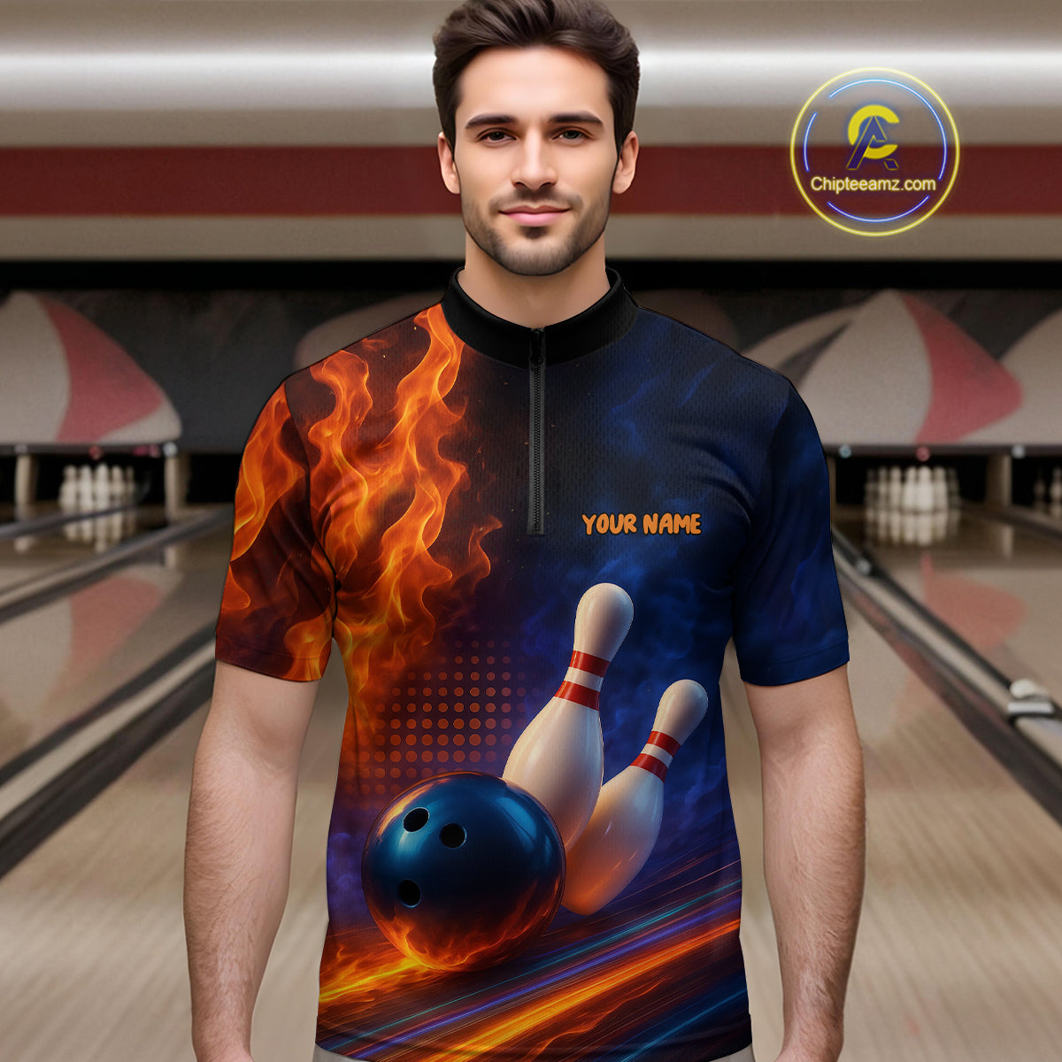 Custom Bowling Polo Shirts 3D Bowling Jersey Polo & Quarter-Zip Gift