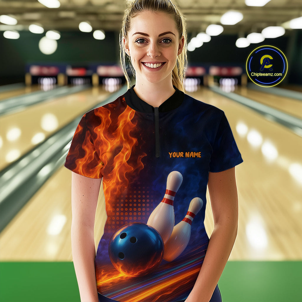 Custom Bowling Polo Shirts 3D Bowling Jersey Polo & Quarter-Zip Gift