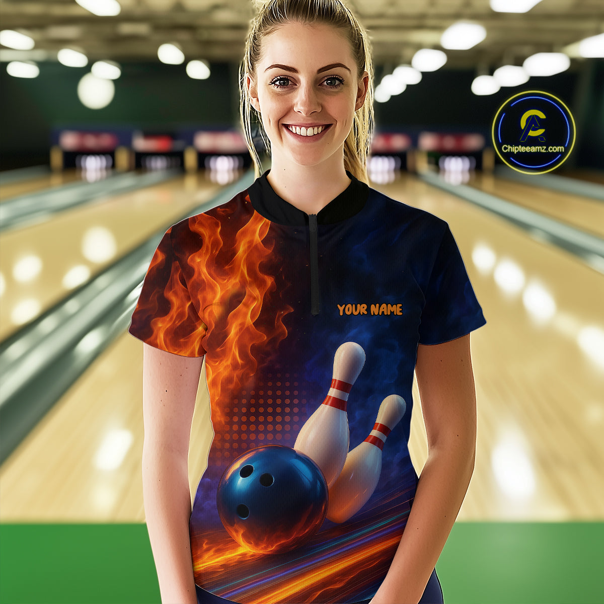 Custom Bowling Polo Shirts 3D Bowling Jersey Polo & Quarter-Zip Gift