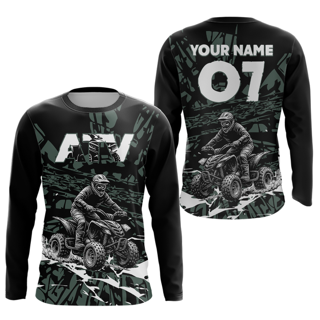 Custom ATV Motocross Jersey Green Quad Bike Shirt Racing Off-Road